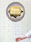 Satin Gold Birthday Helium Foil Balloon
