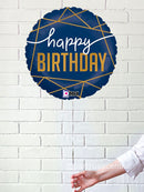 Navy Birthday Helium Foil Balloon