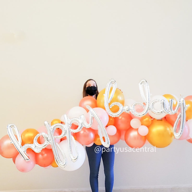 8ft Balloon Garland - Happy B-day