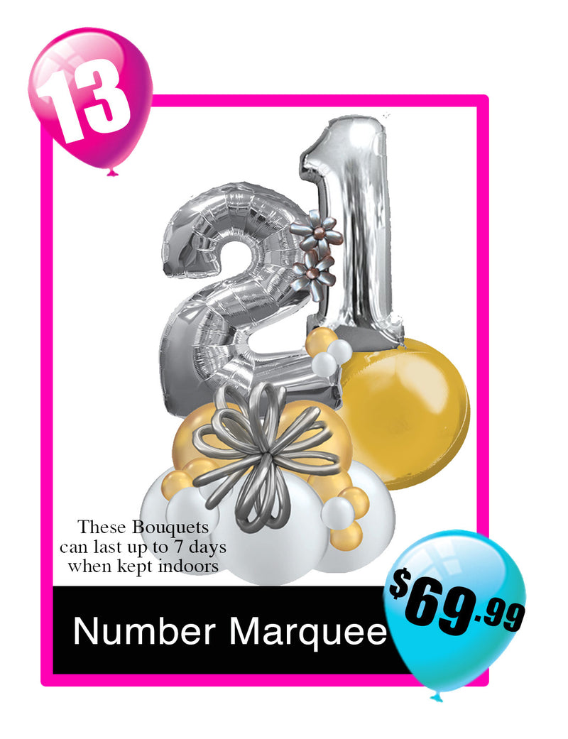 BB13 -Number Marquee Balloon Bouquet