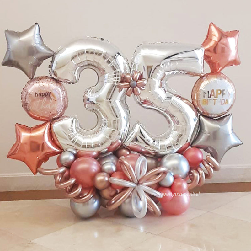 BB15 - Grand Marquee 35th Birthday Balloon Bouquet ( Pick your Age)