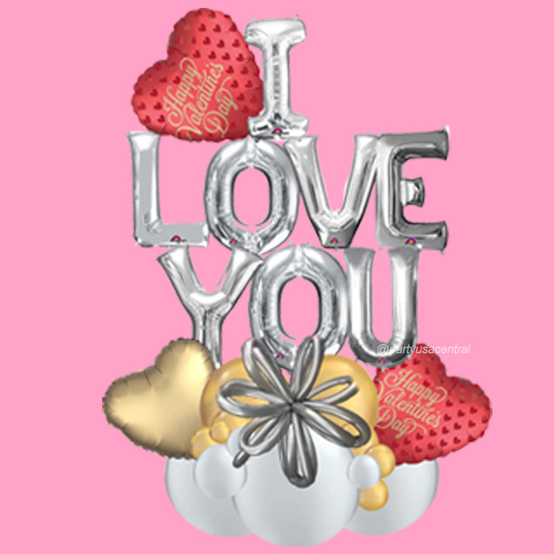 BB14 -I Love you Marquee Balloon Bouquet
