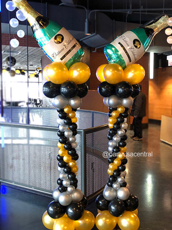 Pop the Champagne Balloon Column - 7ft Tall