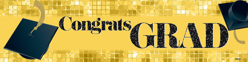 Congrats Grad Yellow Graduation Banner