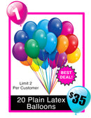 BB01 - 20 Helium Latex Balloons