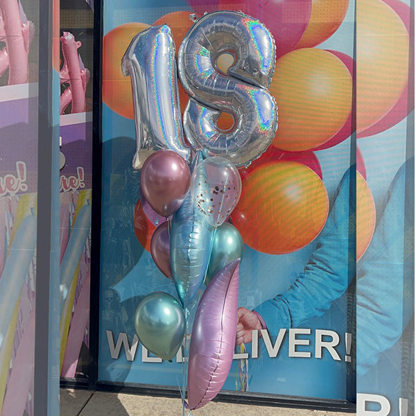 BB09 Birthday Twist Age Balloon Bouquet