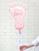 Baby Girl Foot Helium Foil Balloon