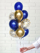 12 Latex Helium Balloons - Pick your Colors with Confetti