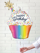 Birthday Confetti Sprinkle Cupcake Helium Foil Balloon