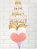 Birthday Satin Cake Helium Foil Balloon