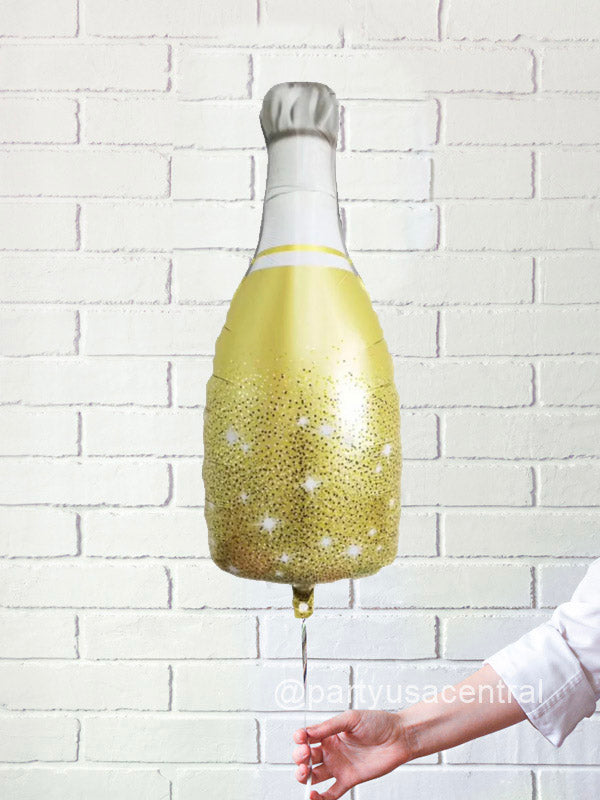 Gold Champagne Bottle Helium Foil Balloon