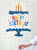 Happy Birthday Tiered Cake Helium Foil Balloon