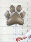 Brown Paw Print Helium Foil Balloon