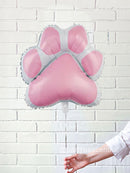 Pink Paw Print Helium Foil Balloon