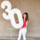 White Number Balloons