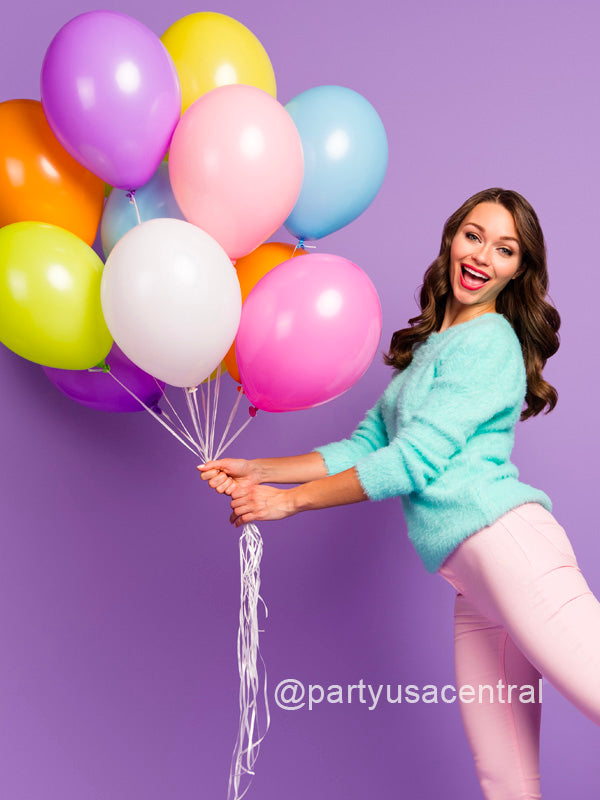 100 Latex Helium Balloons - Pick your colors