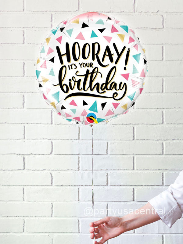 Birthday Hooray Helium Foil Balloon