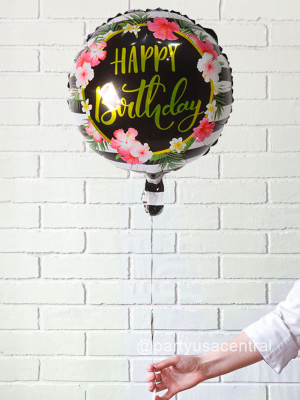 Hibiscus Birthday Helium Foil Balloon