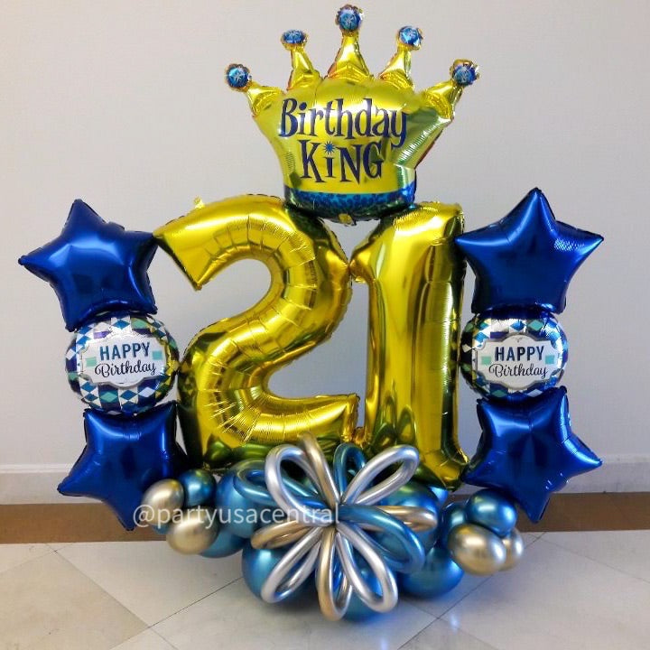 BB15 - Grand Marquee Birthday King Balloon Bouquet