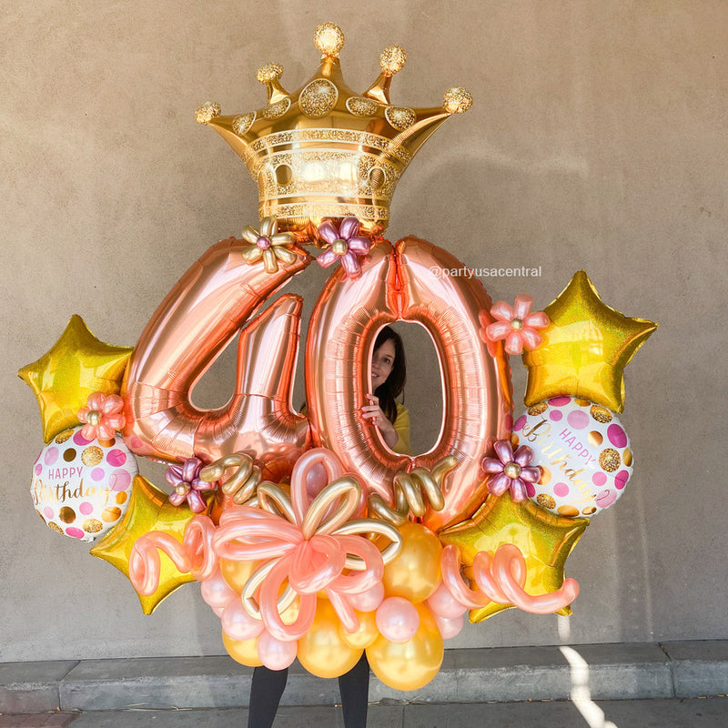 BB15 - Grand Marquee 40th Birthday Balloon Bouquet