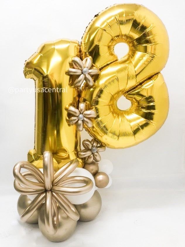BB13 - Number Marquee Balloon Bouquet
