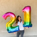 Rainbow Number Balloons