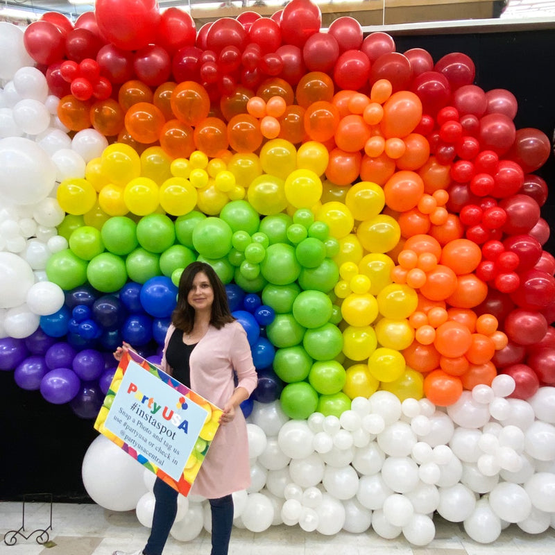 Rainbow Themed Balloon Wall