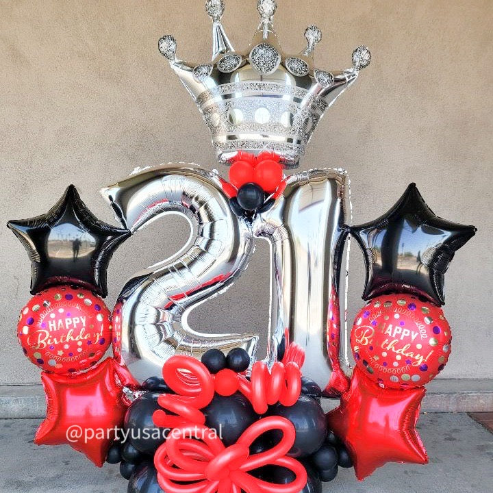 BB15 - Grand Marquee 21st Birthday Balloon Bouquet