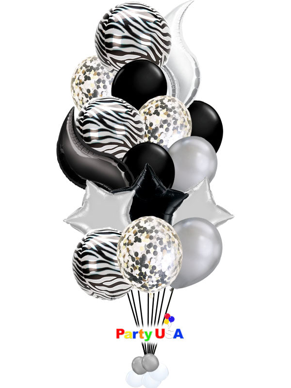 BB9 - Birthday Twist Zebra Balloon Bouquet