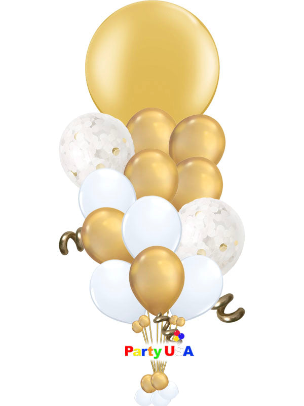 BB11 - All Smiles Golden Balloon Bouquet