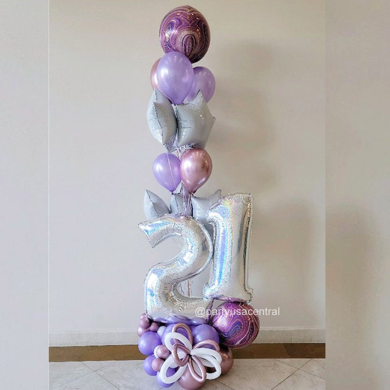 BB12 - Extravagant 21st Birthday Balloon Bouquet