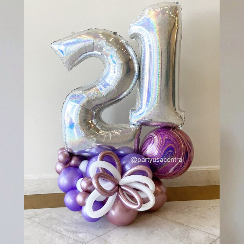 BB13 -21st Birthday Marquee Balloon Bouquet