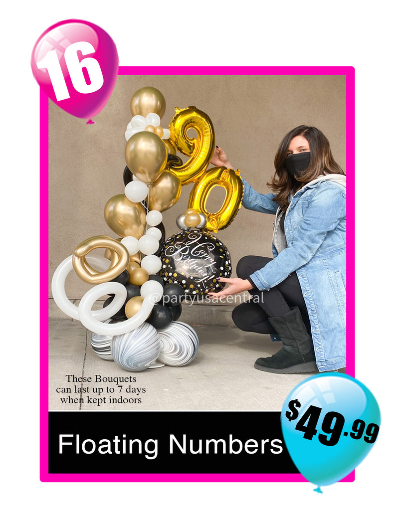 BB16 - Floating Numbers Balloon Bouquet
