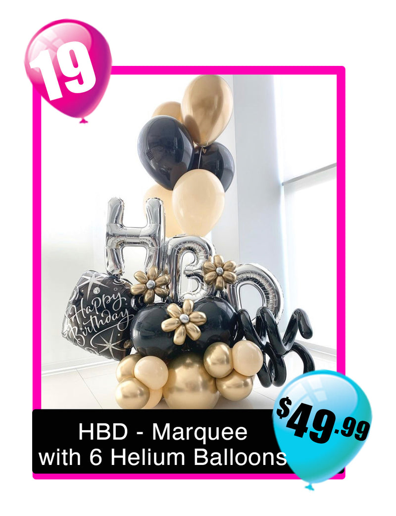BB19 - HBD Marquee Balloon Bouquet