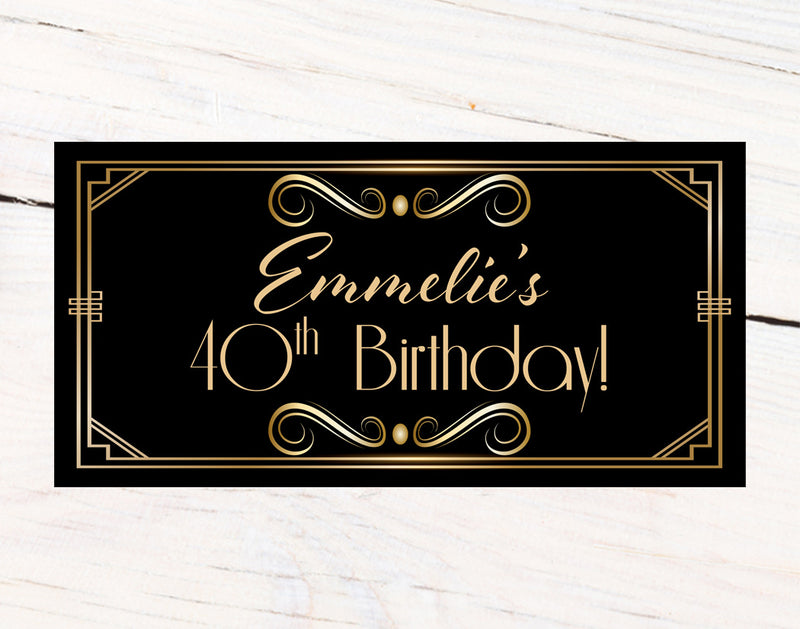 Roaring 20's Birthday Personalized Banner