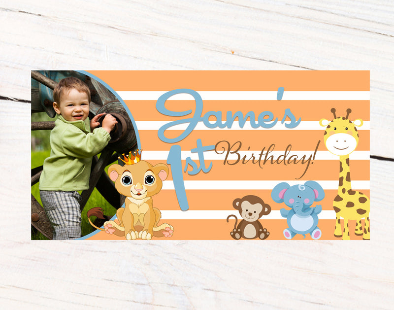 King of the Jungle Birthday Personalized Banner