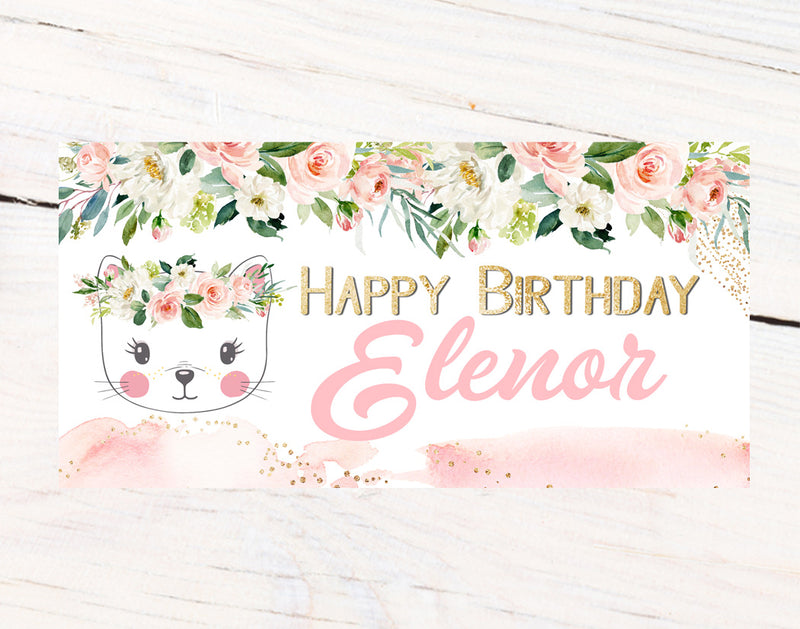 Birthday Kitty Personalized Banner