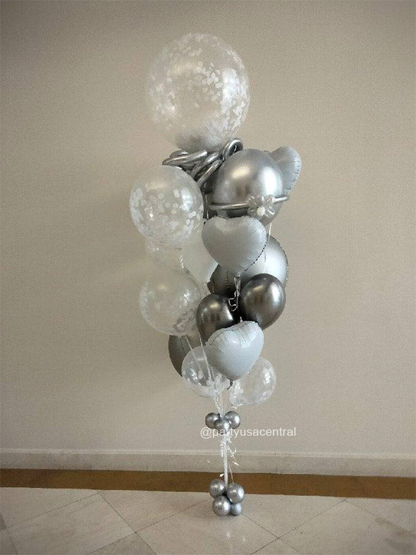 Mighty Cheerful Balloon Bouquet White or choose your colors