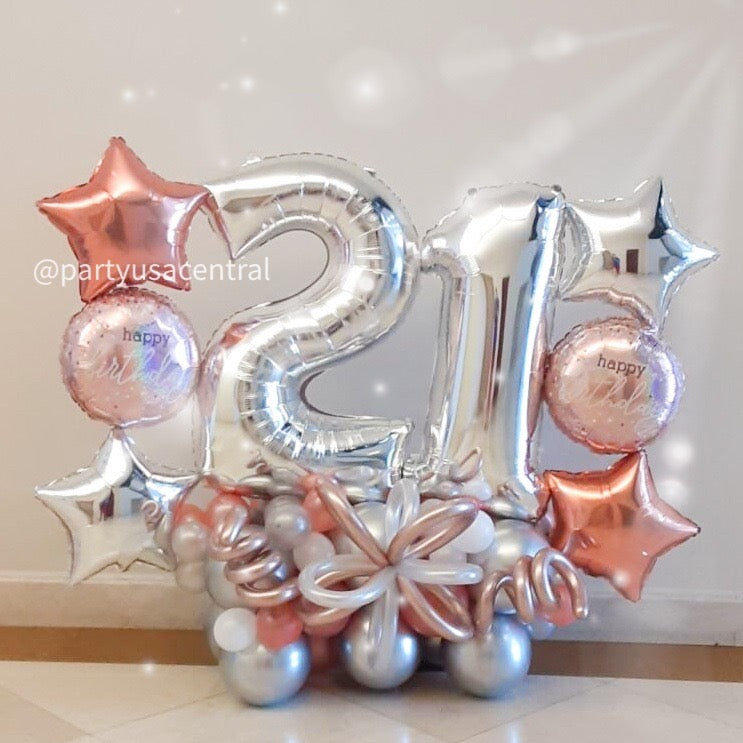 BB15 - Grand Marquee 21 at Last Birthday Balloon Bouquet