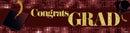 Congrats Grad Burgundy Graduation Banner