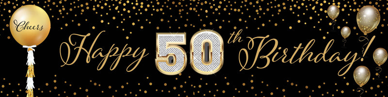 Cheers to 50 Birthday Banner