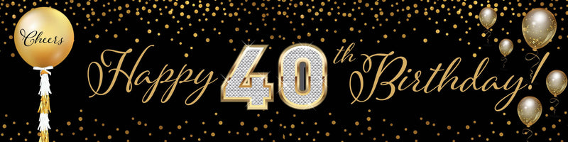 Cheers to 40 Birthday Banner