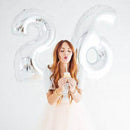 Silver Number Balloons